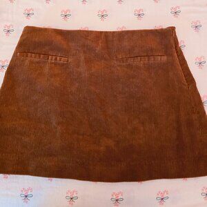 Zara Women's brown corduroy mini skirt